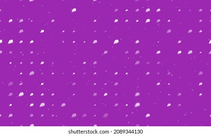 Seamless background pattern of evenly spaced white iron symbols of different sizes and opacity.  illustration on purple background with stars