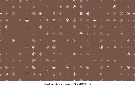 Seamless Background Pattern Of Evenly Spaced White Crosshair Symbols Of Different Sizes And Opacity.  Illustration On Brown Background With Stars