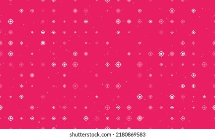 Seamless Background Pattern Of Evenly Spaced White Crosshair Symbols Of Different Sizes And Opacity.  Illustration On Pink Background With Stars