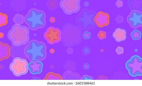 Seamless background pattern with a variety of multicolored stars.