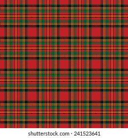 Seamless Background With Red Scottish Tartan Pattern
