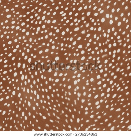 A seamless bambi fur pattern featuring soft brown tones, natural white spots and fawn texture. Ideal for fabric prints, textiles, wallpapers, packaging and surface design.
