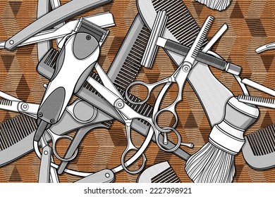 Seamless barber tools pattern illustration, pattern for fabric and wallpaper, for design and decoration.	
 - Powered by Shutterstock