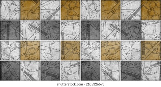 Seamless Barber Tools Shop Pattern Illustration