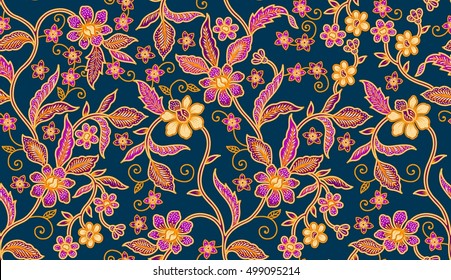 Seamless Batik Pattern.Able to repeat for textile printing.