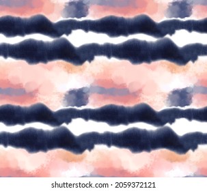 Seamless Batik Tie Dye Stripe Pattern For Fabric