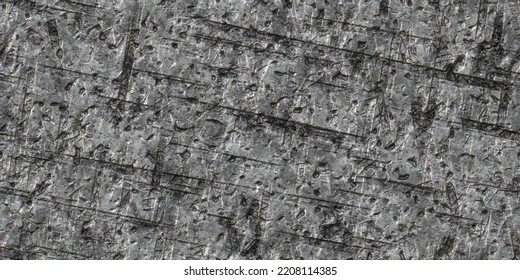 Seamless Battered And Gouged Grungy Metal Background Texture. Tileable Nicked, Scratched, Dented And Beaten Soft Flat Metallic Surface Backdrop. High Resolution Industrial Flatlay 3D Rendering.
