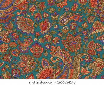 Seamless Traditional Indian Motif Border Stock Illustration 1276196353