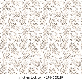 Seamless beige leaf pattern on white background with leaf, abstract leaf texture. Seamless leaf with pixel doted pattern used for wallpaper, pattern fills,