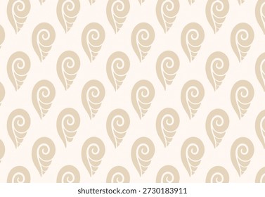 Seamless beige seashell pattern in minimal style, elegant marine background for fabric, wallpaper, wrapping and decor design