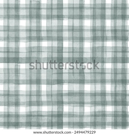 Seamless black check pattern, painted with watercolors