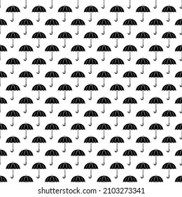 Seamless Black Umbrella Pattern Background