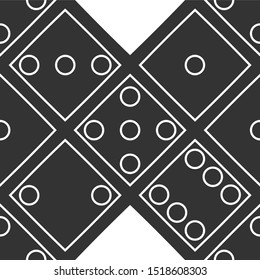 Seamless Black And White Dice Pattern.