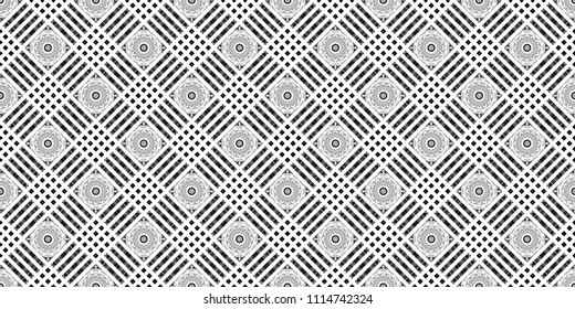 Seamless Black White Symmetrical Horizontal Pattern Stock Illustration ...