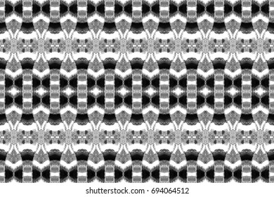 Seamless black and white symmetrical rectangle horizontal pattern for textile, ceramic tiles and backgrounds