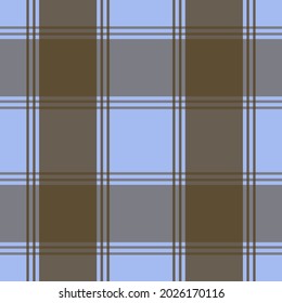 Seamless blue brown color tartan pattern