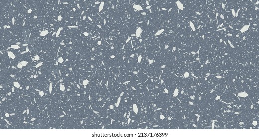 Seamless Blue Gray Granite Terrazo Flooring Texture. Realistic Chipped Marble High Resolution Tileable Stone Pattern. 