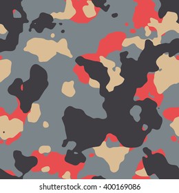 Seamless Blue And Red Fashion Camo Pattern