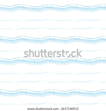 Seamless blue wavy lines pattern. Abstract watercolor background. Light texture perfect for textile design, wrapping paper, nursery decor