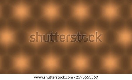 A seamless, blurred geometric pattern with a warm golden-brown hue. Soft glowing hexagonal shapes create a smooth, abstract, and elegant background texture.