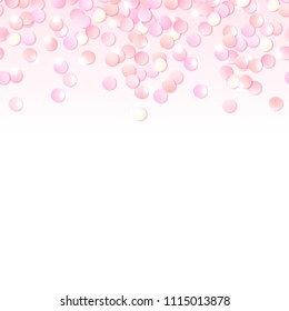 Seamless border of pink realistic confetti, design template for gift, certificate, voucher, AD brochure and so. Raster version illustration isolated on white. - Powered by Shutterstock