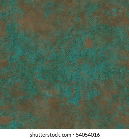 seamless brass copper bronze texture with hard green patina and empty place for your text or image