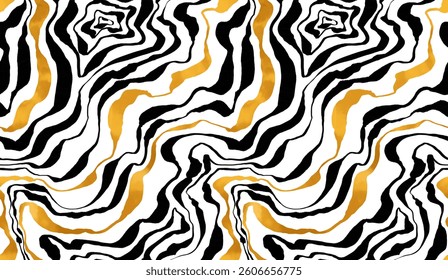 Seamless brush paint pattern. Geometric zebra pattern. Abstract pattern design. Black and white pattern.
