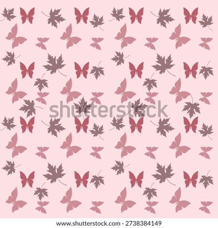 Seamless Butterfly and Maple Leaf Pattern in Soft Pink Pastel Background

autumn, pink pattern, pastel, seamless, repeating, botanical, nature, cute, feminine, soft color, textile, fabric, wallpaper, wrapping paper, nursery,, minimal, flat design