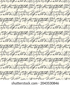 Seamless Calligraphy Pattern, Handwriting Print.