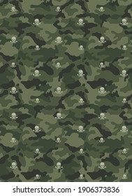 Seamless Camouflage Pattern, Modern Camouflage Print.