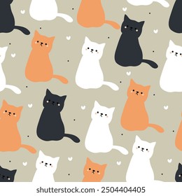 seamless cat pattern with cute - Powered by Shutterstock