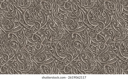Seamless celtic knotwork pattern carved on a stone surface, creating an ancient and decorative texture