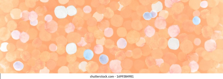 Seamless Circle Surface. Orange Decorative Spots Element. Simple Watercolor Spots. Baby Circular Painting. Seamless Circle Pattern. White Cool Watercolour Spots. Blue Circle Texture.