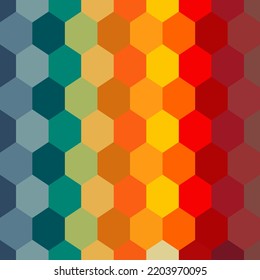 Seamless Colorful Abstract Background Pattern. Rainbow Hexagon Pattern. Cute, Modern, Poster, Etc.