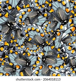 Seamless Colorful Butterfly Wings Background. Textile Design. Surface Pattern.