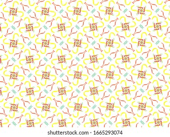 Seamless colorful pattern with white background