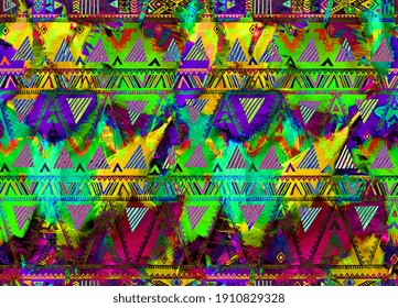 Seamless colorful pattern work and textile pattern work