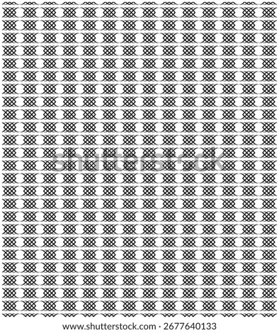 Seamless crisscross square lattice pattern, abstract black and white geometric ornamental retro grid background design