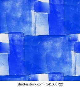 Seamless Cubism Blue Abstract Art Picasso Texture Watercolor Wallpaper Background