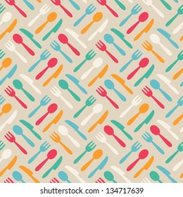 Seamless Cute Pattern Color Kitchen Items Stock Vector (Royalty Free ...