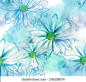 水彩 マーガレット のイラスト素材 画像 ベクター画像 Shutterstock