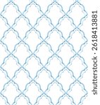Seamless Diamond Floral Repeat Pattern with Small Ditsy Flowers. Charming Floral Tile Design. Vintage Floral Lattice, Illustration