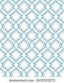 Seamless Diamond Floral Repeat Pattern with Small Ditsy Flowers. Charming Floral Tile Design. Vintage Floral Lattice, Illustration
