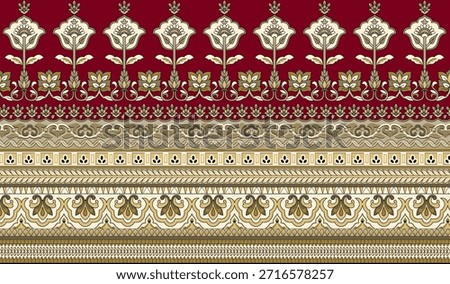 seamless digital border design, different stripes in one page.