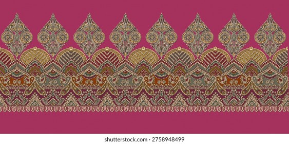 Seamless digital multicolor border pattern