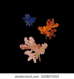 Seamless digital multicolor floral elements