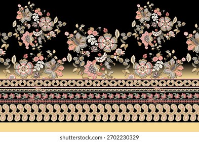Seamless digital Textile Boder and neck design 