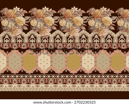Seamless digital Textile Boder and neck design 