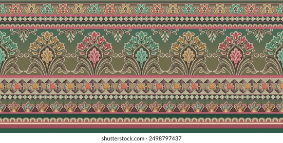 Seamless digital traditional border pattern 