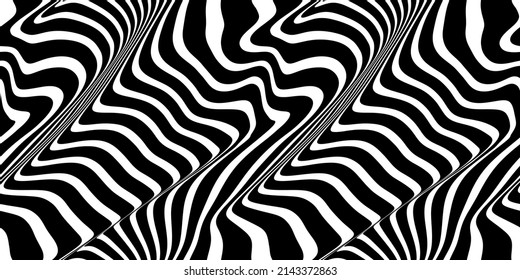 Seamless Distorted Diagonal Stripes Optical Illusion Stock Illustration ...